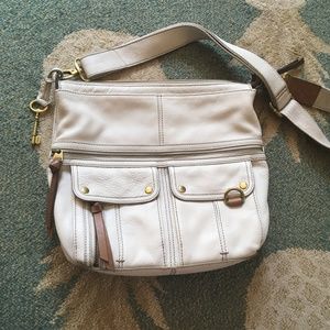 Fossil Cream and Tan Shoulder Bag
